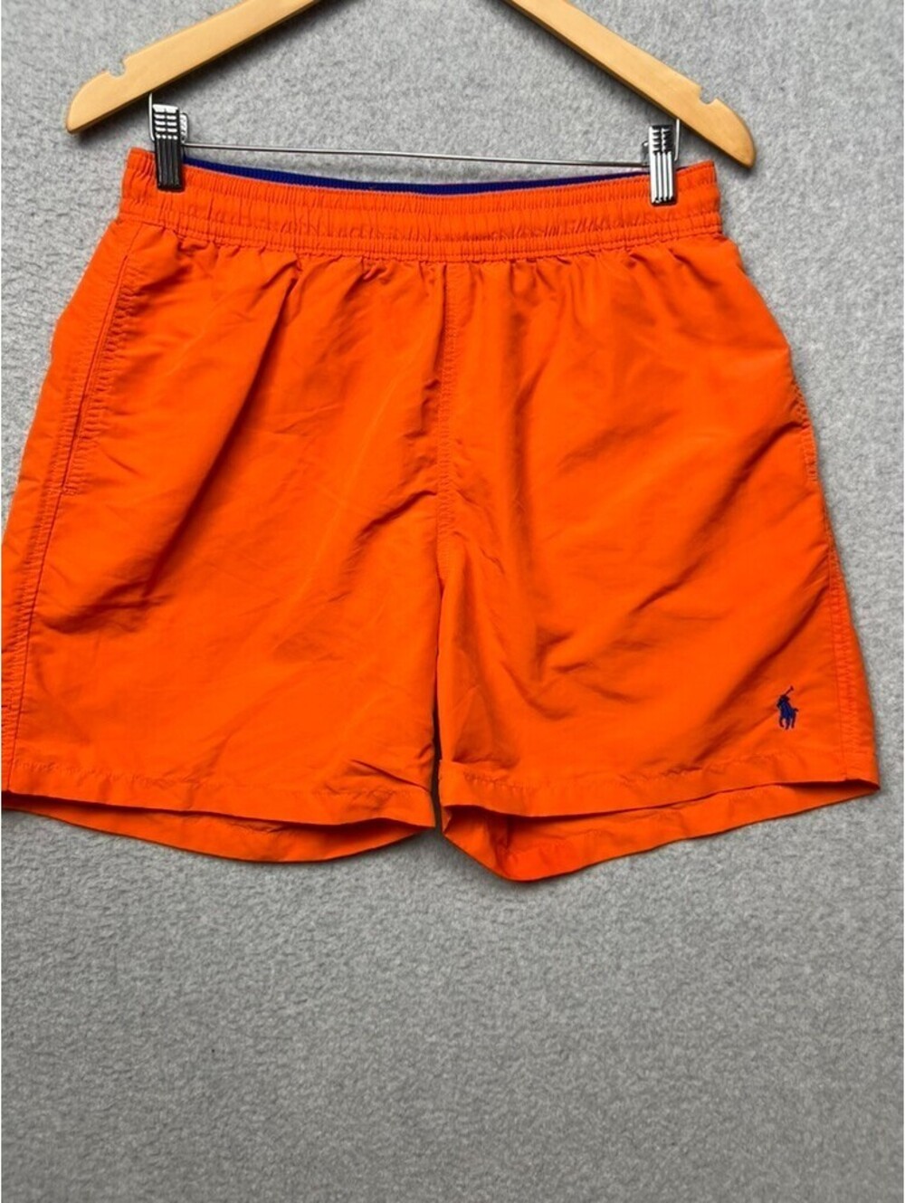Polo Ralph Lauren Swim Shorts Mens L Mesh Lined Drawstring Pony Trunks Orange